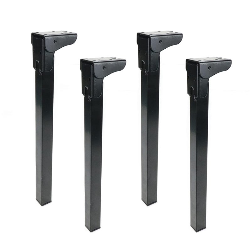 Geesatis Furniture Legs, Folding Metal Table Legs, Adjustable Replacement Desk Legs for Sofa Office Table Loveseat Dresser, with Mounting Screws, 4 Pack Black 10.5 inch - Image 1